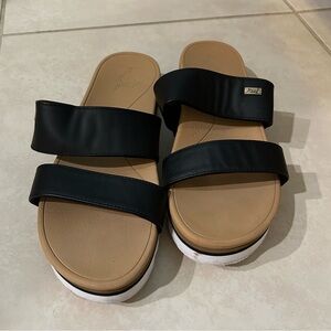 Reef Banded Horizon Platform Sandals